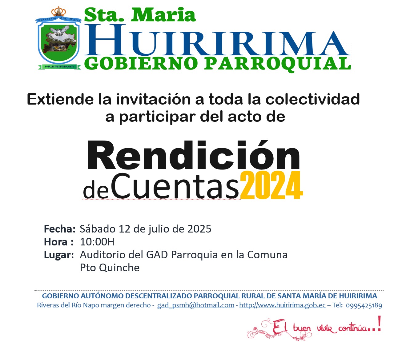 Invitcion al proceso de Rendición de Cuentas 2024